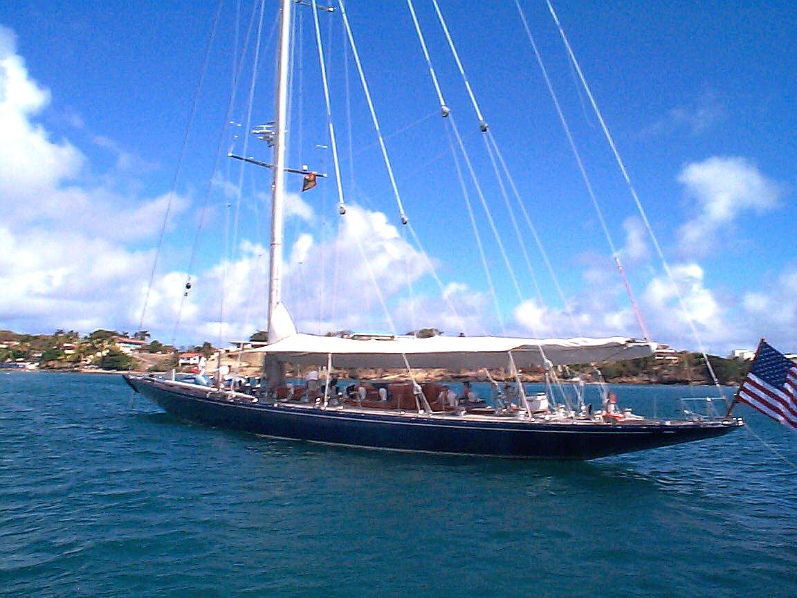 J class Endeavour in Prickly Bay
